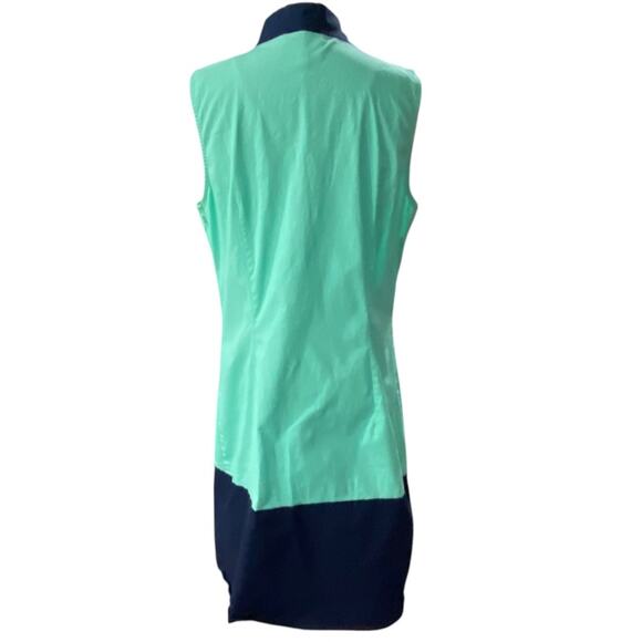 Sail to Sable Color block Navy blue & mint green Classic Tunic Dress Size Medium - Picture 6 of 11